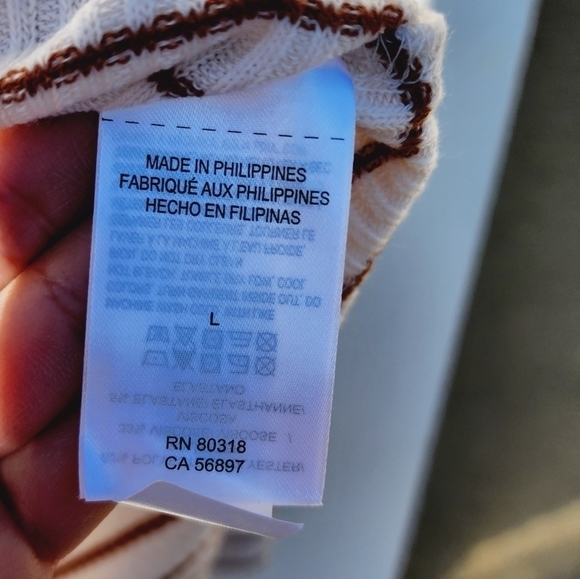 Lucky Brand V-neck Striped Long-Sleeve Top size Large NWT - Picture 7 of 7